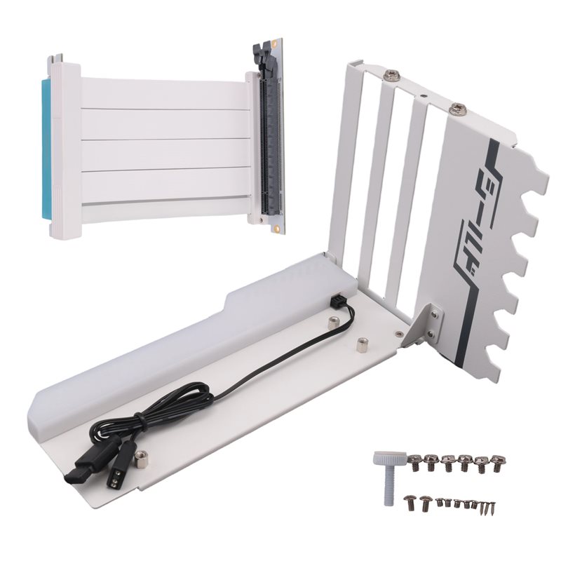 Pcie 4.0 X16 Riser Cable 90 Degree - İnce Dokulu, Dikey GPU Montaj Aparatı,